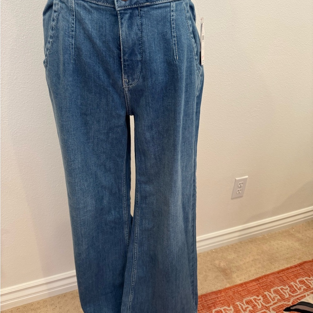 Anthropology Pilcro Blue Wide-Leg Jeans